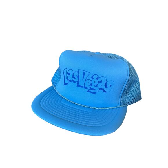 Vintage Las Vegas Powder Blue SnapBack Trucker Hat - Picture 1 of 4